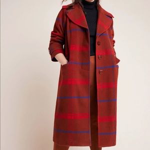 NET Anthropologie Plaid Jasper Coat size Small
